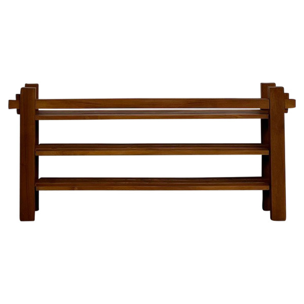 70s modernist shelf in solid elm