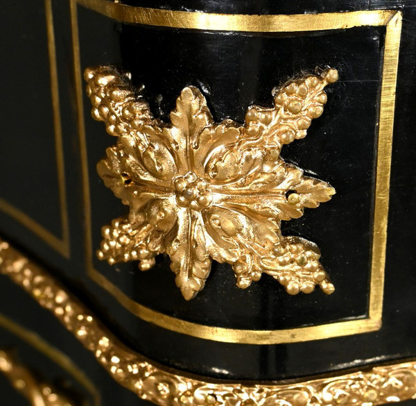 Boulle Buffet in Blackened Pear Wood, Napoleon II Period – Mid-19th Century