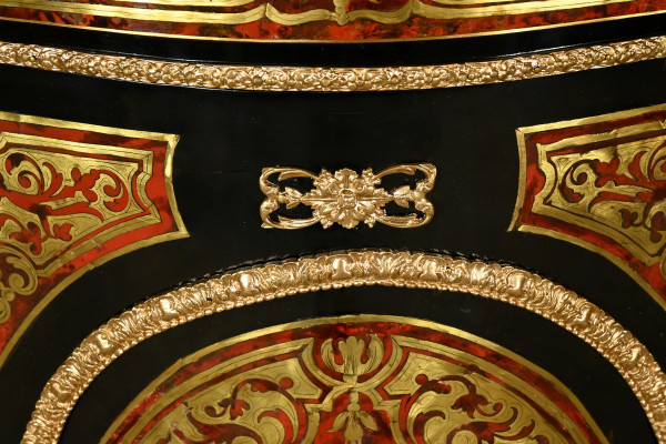 Boulle Buffet in Blackened Pear Wood, Napoleon II Period – Mid-19th Century