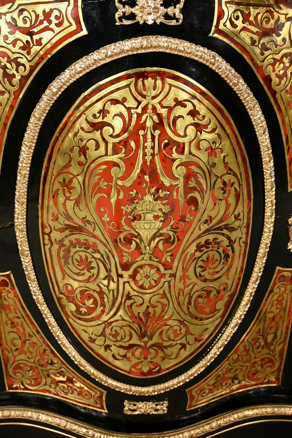 Boulle Buffet in Blackened Pear Wood, Napoleon II Period – Mid-19th Century