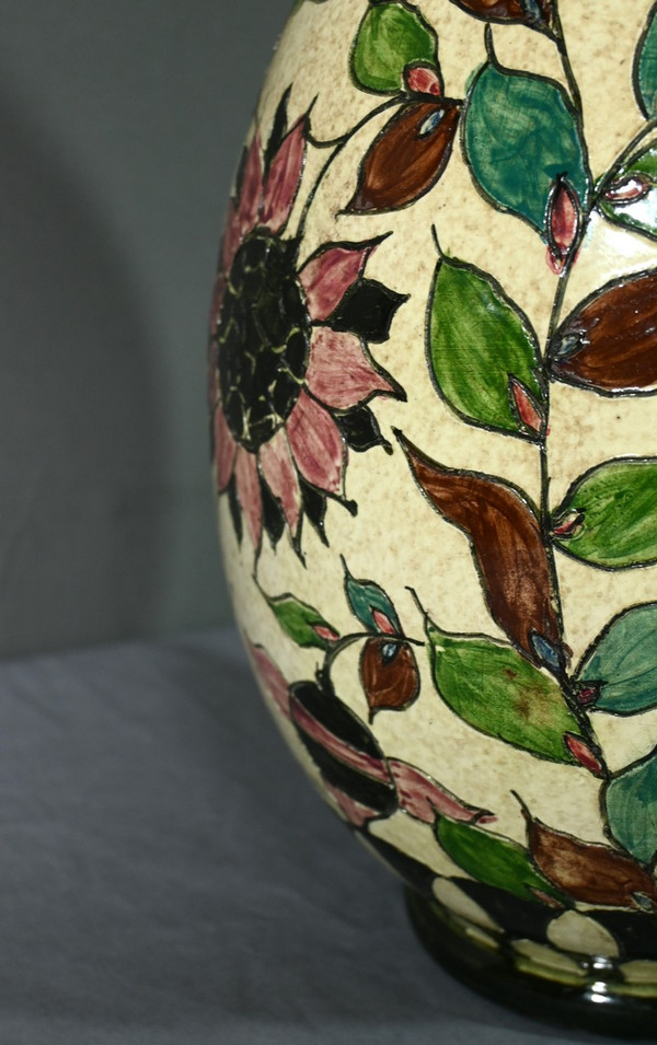 Polychrome Earthenware Vase, signed J.Massier, Vallauris – Early 20th Century