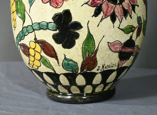 Polychrome Earthenware Vase, signed J.Massier, Vallauris – Early 20th Century