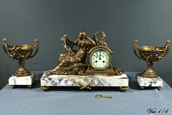 Regule and Marble Mantel Insert, Art Deco - 1920