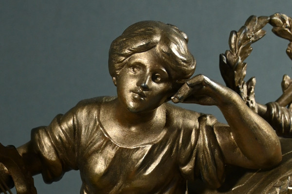 Regule and Marble Mantel Insert, Art Deco - 1920