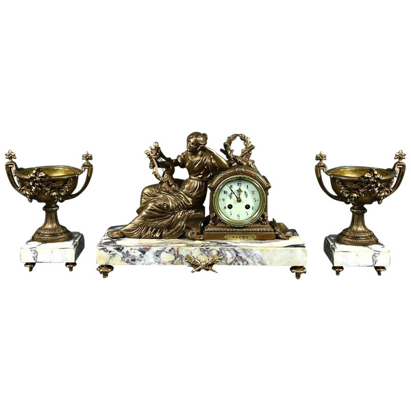 Regule and Marble Mantel Insert, Art Deco - 1920