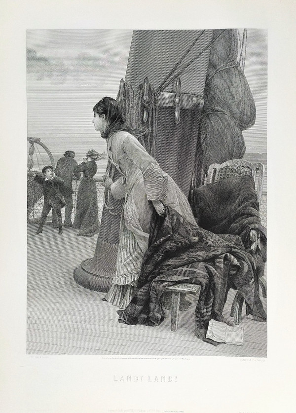 Etching Boat Marine After Bacon 19th C Engraving Old Print