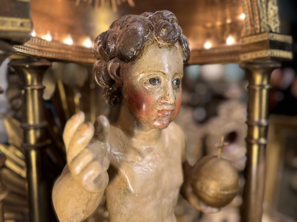Salvator Mundi - Statua in legno - XVIIe