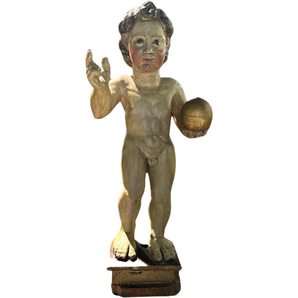 Salvator Mundi - Statua in legno - XVIIe