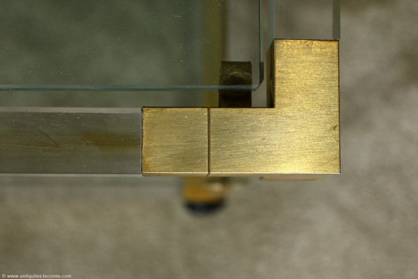 Rolling Service Table in Acrylic and Brass - 1960