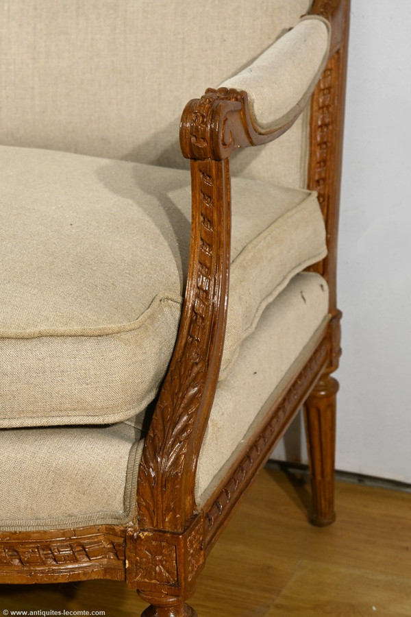 Stained Beech bench seat, Louis XVI style - Early 19th century