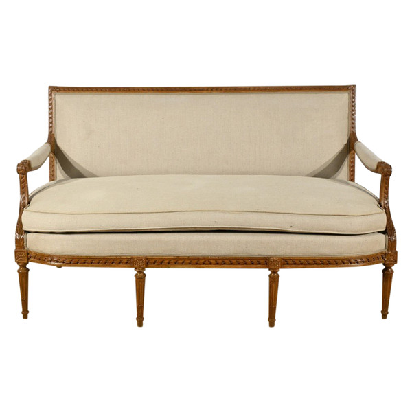 Stained Beech bench seat, Louis XVI style - Early 19th century