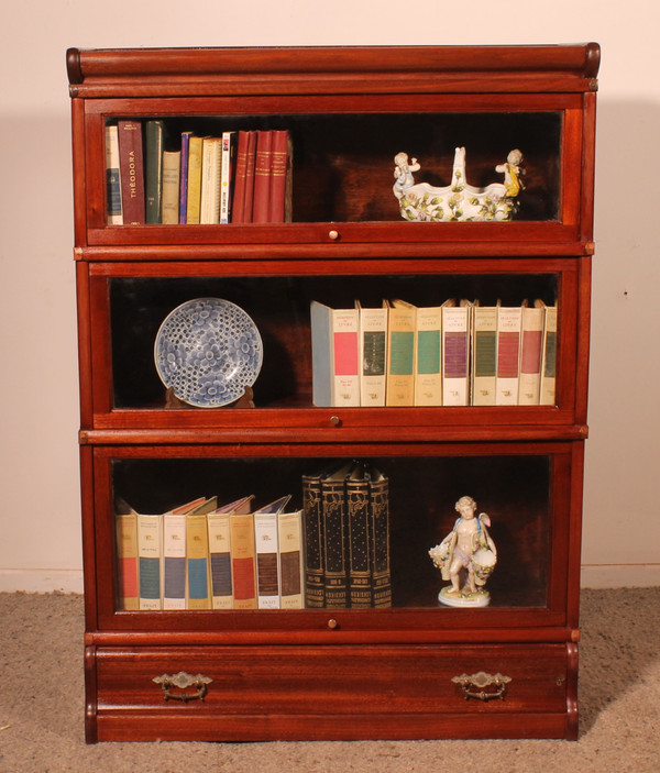 Libreria Wernicke 3 pezzi Globe in mogano
