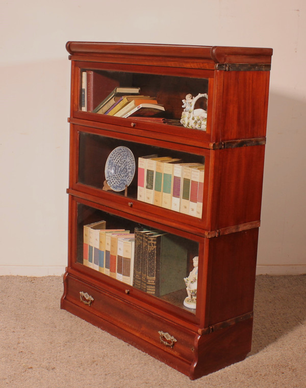 Libreria Wernicke 3 pezzi Globe in mogano