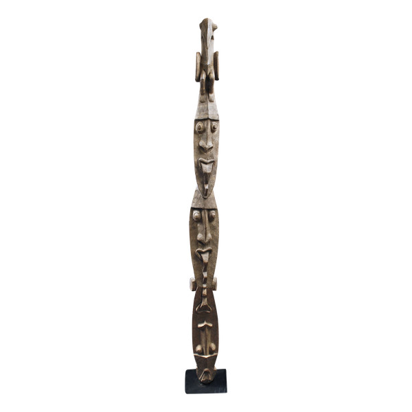 Totem rituel, poteau de case, art tribal, art océanien, sculpture, Papouasie Nouvelle Guinée