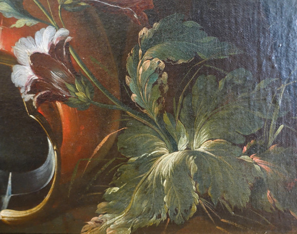 Holländische Schule des 17. Jahrhunderts, Papagei und Sittich, HST Mathias Whithoos zugeschrieben - 93,5cm x 109cm