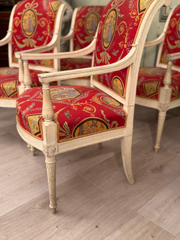 Georges JACOB, Mobilier De Salon En Bois Laqué d'Epoque Directoire Vers 1790