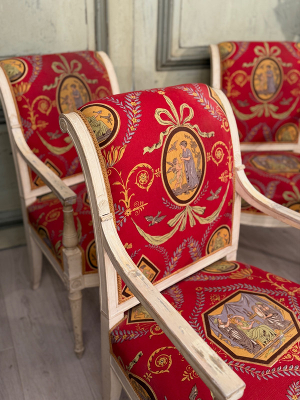 Georges JACOB, Mobilier De Salon En Bois Laqué d'Epoque Directoire Vers 1790