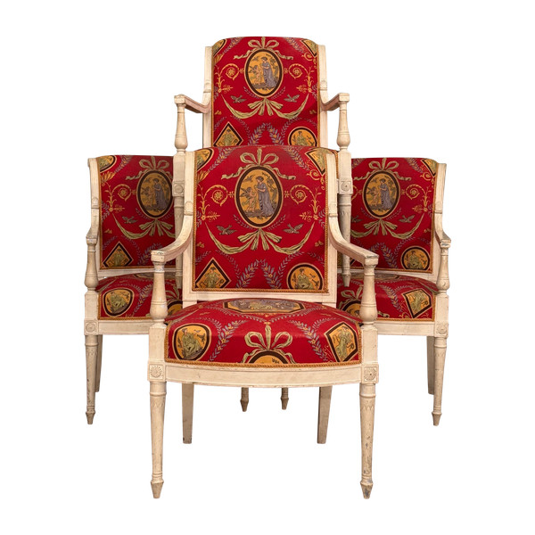 Georges JACOB, Mobilier De Salon En Bois Laqué d'Epoque Directoire Vers 1790