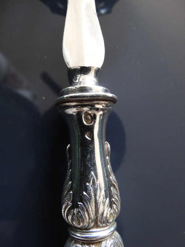 Service à poisson en argent fourré et métal argenté. 1900