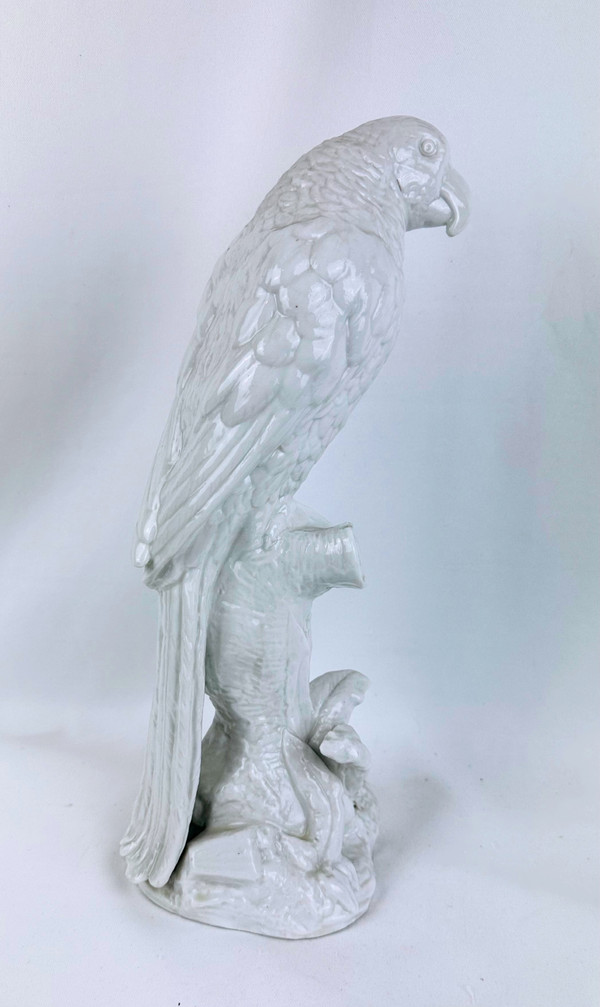 Perroquet en porcelaine allemande, XIXème