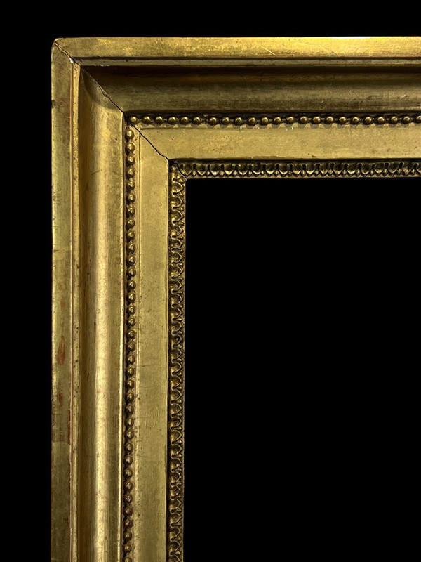 Rahmen XVIIIe EPOQUE LOUIS XVI aus vergoldetem Holz mit Skulpturen für Malerei 20 CM x 21 CM