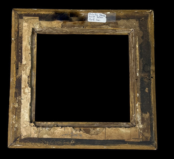 Rahmen XVIIIe EPOQUE LOUIS XVI aus vergoldetem Holz mit Skulpturen für Malerei 20 CM x 21 CM
