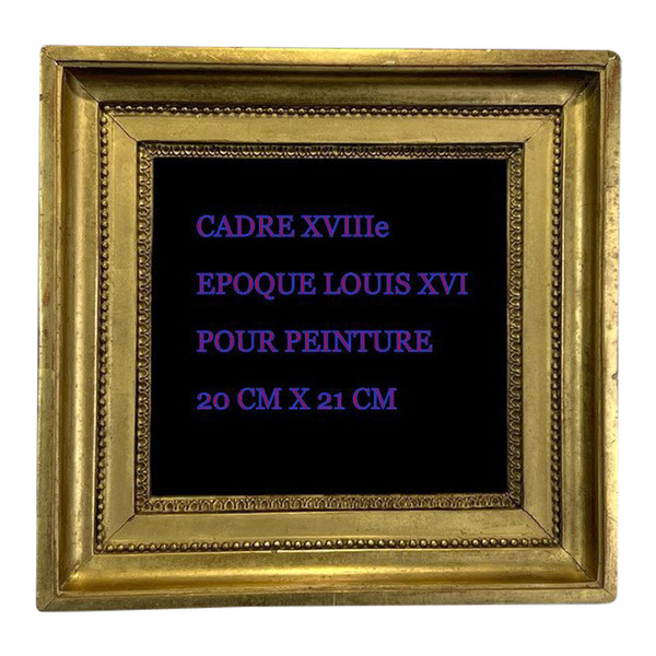 Rahmen XVIIIe EPOQUE LOUIS XVI aus vergoldetem Holz mit Skulpturen für Malerei 20 CM x 21 CM