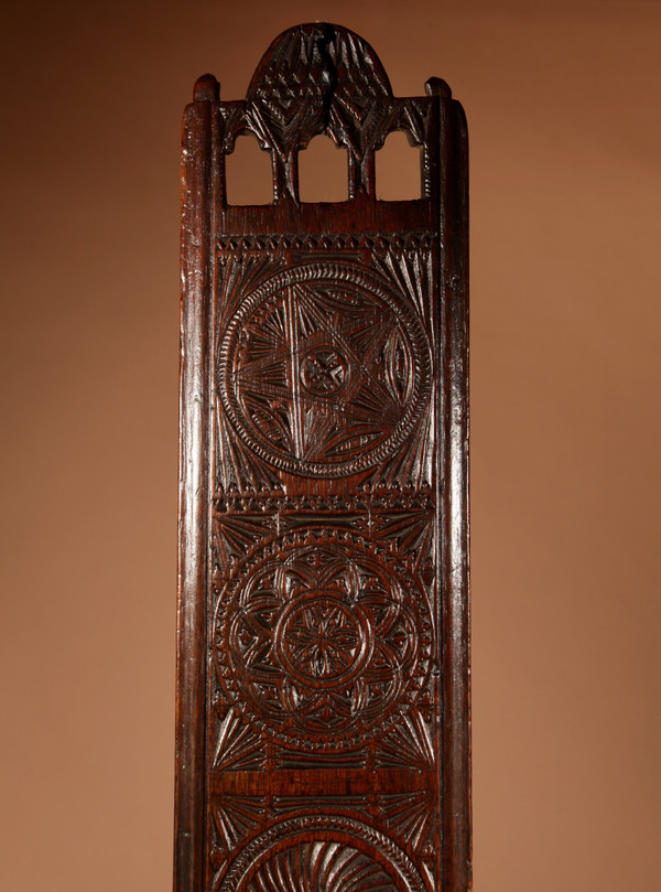 A very finely carved Dutch oak mangle board. Circa 1800.