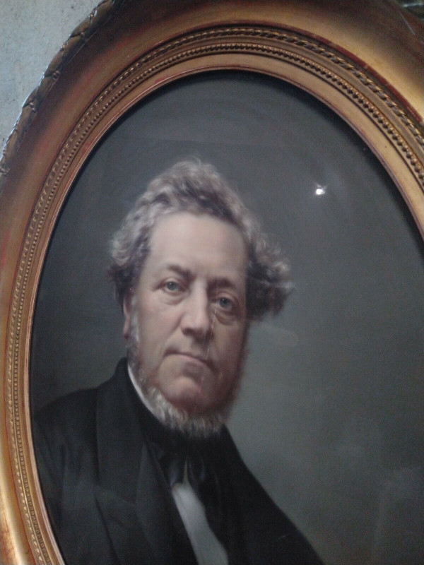 Jean-François BATUT (1828-1907) Tableau Pastel ovale 1868