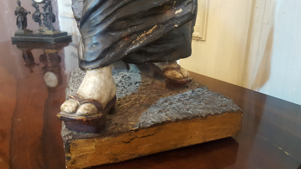 Att à Goldscheider, giapponese, scultura in terracotta dipinta, XIX secolo