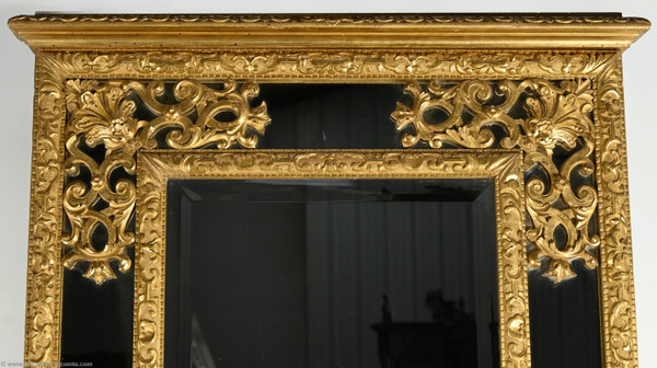 Spiegel mit vergoldeten Holzleisten, Epoche Napoleon III - Mitte 19.