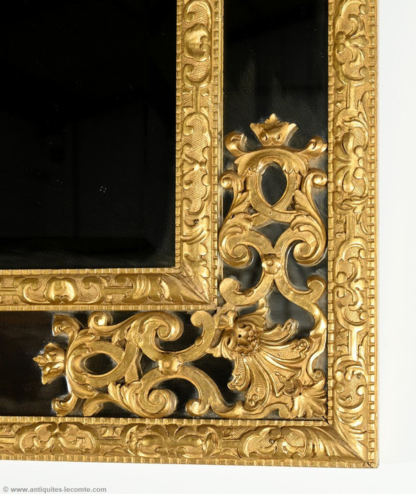 Spiegel mit vergoldeten Holzleisten, Epoche Napoleon III - Mitte 19.