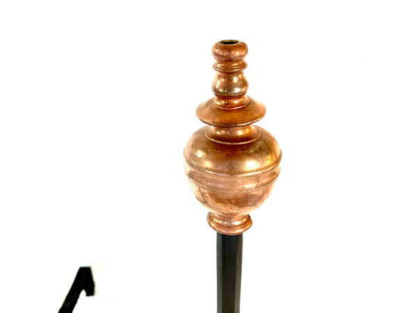 Pair of Grands Landiers de Château en Bourgogne, 18ᵉ Siècle - Monogrammed andirons