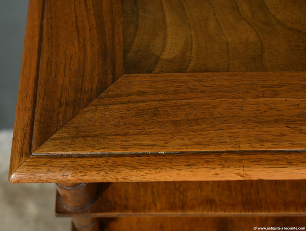 Revolving bookcase in walnut, stamped G.Lancelin - 1900