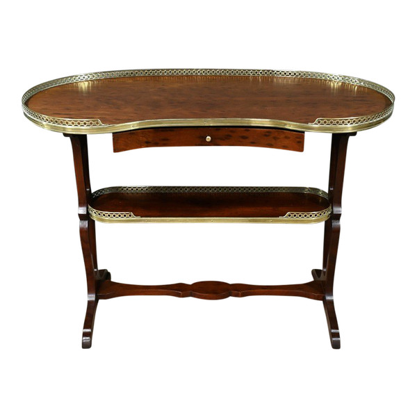 Table Rognon en Moucheté d’Acajou, estampillée “L’escalier de Cristal” – Fin XIXe