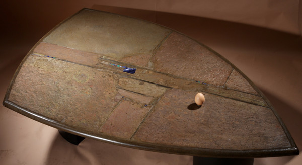  Very rare Brutalist coffee table signed and dated Paul Kingma, 1995.