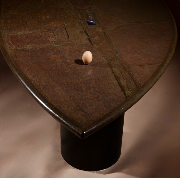  Very rare Brutalist coffee table signed and dated Paul Kingma, 1995.