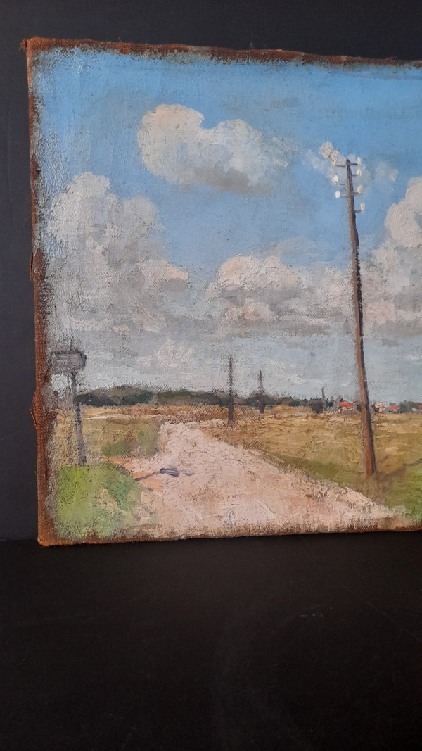 SWIEYKOWSKI Alfred 1869-1953 paesaggio con asta