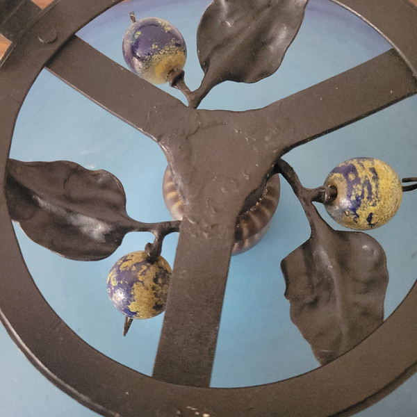 C. SCHNEIDER Glass and Wrought Iron Bowl, circa 1920