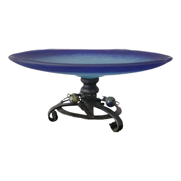 C. SCHNEIDER Glass and Wrought Iron Bowl, circa 1920
