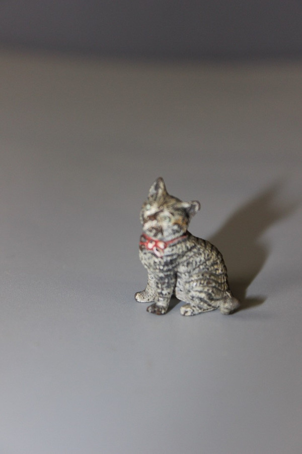 Bronze De Vienne Figurant Un Chat Vers 1900