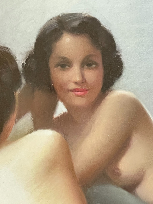 Robert Louis Raymond DUFLOS (1898 - 1929), "Nudo con specchio".