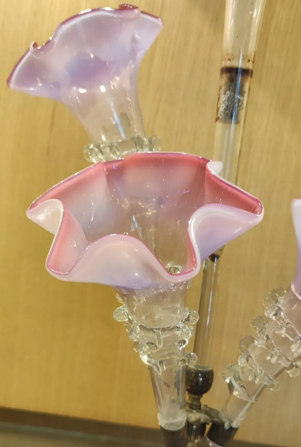 Antico vaso da centrotavola a tulipano del XIX secolo