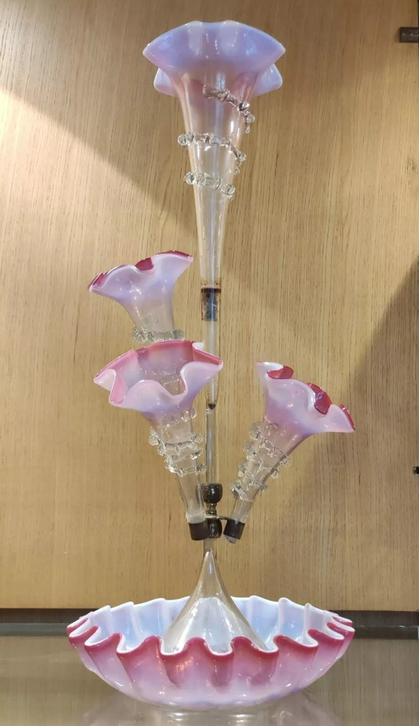 Antico vaso da centrotavola a tulipano del XIX secolo