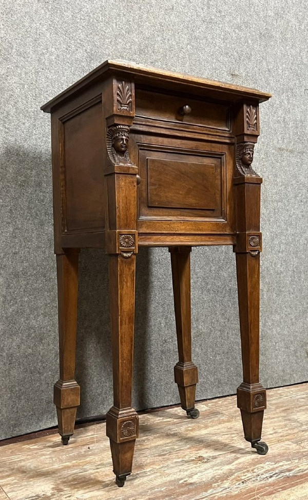 empire / consulate walnut bedside table circa 1850