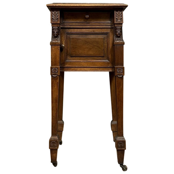 empire / consulate walnut bedside table circa 1850