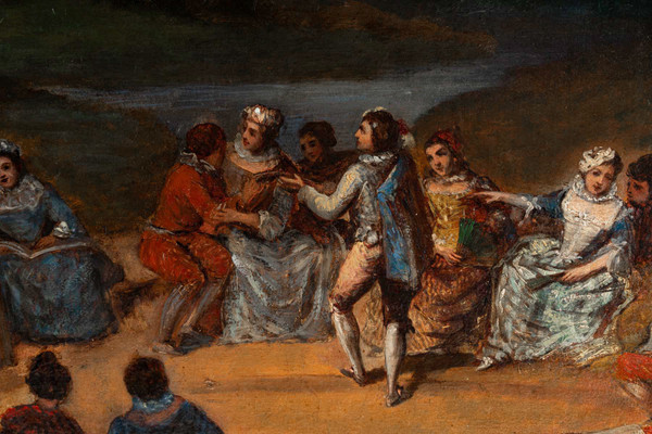 Französische Schule des 18. Jahrhunderts - Banquet Champêtre Öl auf Leinwand um 1750