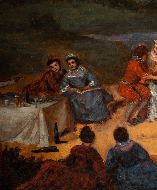 Französische Schule des 18. Jahrhunderts - Banquet Champêtre Öl auf Leinwand um 1750