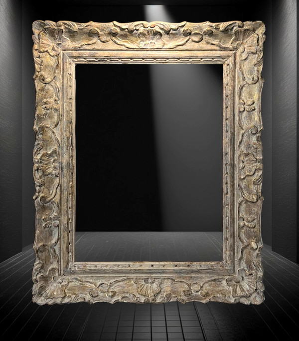 ANCIENT 19th CENTURY FRAME IN WOOD AND GILDED STUC SCULPTTED FOR PAINTING 53 cm x 40 cm
