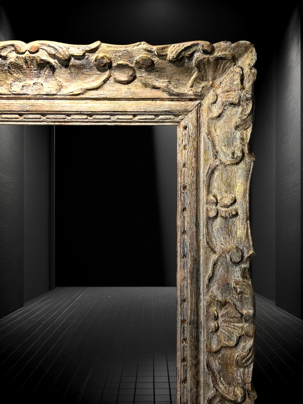 ANCIENT 19th CENTURY FRAME IN WOOD AND GILDED STUC SCULPTTED FOR PAINTING 53 cm x 40 cm